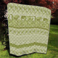 Hawaiian Hibiscus Honu Quilt Sage Green Mele Kalikimaka Palaka Spirit - Polynesian Pride