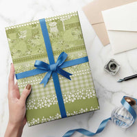 Hawaiian Hibiscus Honu Wrapping Paper Sage Green Mele Kalikimaka Palaka Spirit - Polynesian Pride