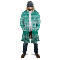 Hawaiian Hibiscus Honu Cloak Turquoise Mele Kalikimaka Palaka Spirit - Polynesian Pride