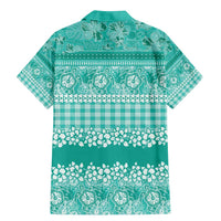 Hawaiian Hibiscus Honu Family Matching Mermaid Dress and Hawaiian Shirt Turquoise Mele Kalikimaka Palaka Spirit - Polynesian Pride