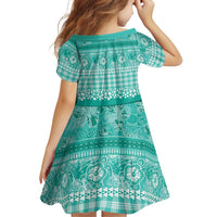 Hawaiian Hibiscus Honu Family Matching Off Shoulder Maxi Dress and Hawaiian Shirt Turquoise Mele Kalikimaka Palaka Spirit LT9 - Polynesian Pride