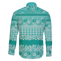 Hawaiian Hibiscus Honu Family Matching Off Shoulder Short Dress and Hawaiian Shirt Turquoise Mele Kalikimaka Palaka Spirit LT9 - Polynesian Pride