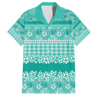 Hawaiian Hibiscus Honu Hawaiian Shirt Turquoise Mele Kalikimaka Palaka Spirit - Polynesian Pride