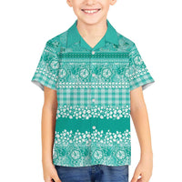 Hawaiian Hibiscus Honu Hawaiian Shirt Turquoise Mele Kalikimaka Palaka Spirit LT9 - Polynesian Pride