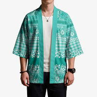 Hawaiian Hibiscus Honu Kimono Turquoise Mele Kalikimaka Palaka Spirit - Polynesian Pride