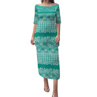 Hawaiian Hibiscus Honu Puletasi Turquoise Mele Kalikimaka Palaka Spirit - Polynesian Pride