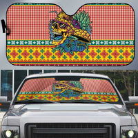 Hawaiian Pineapples Skull Auto Sun Shade Mele Kalikimaka Palaka Quilt Pattern - Polynesian Pride