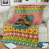 Hawaiian Pineapples Skull Blanket Mele Kalikimaka Palaka Quilt Pattern - Polynesian Pride