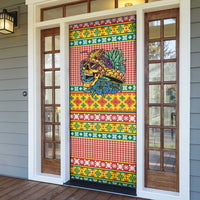 Hawaiian Pineapples Skull Door Cover Mele Kalikimaka Palaka Quilt Pattern - Polynesian Pride