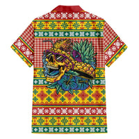 Hawaiian Pineapples Skull Family Matching Tank Maxi Dress and Hawaiian Shirt Mele Kalikimaka Palaka Quilt Pattern - Polynesian Pride