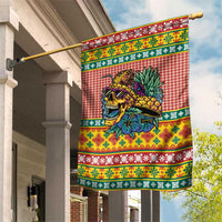 Hawaiian Pineapples Skull Garden Flag Mele Kalikimaka Palaka Quilt Pattern - Polynesian Pride
