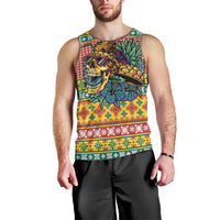 Hawaiian Pineapples Skull Men Tank Top Mele Kalikimaka Palaka Quilt Pattern - Polynesian Pride