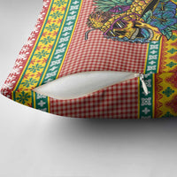 Hawaiian Pineapples Skull Pillow Cover Mele Kalikimaka Palaka Quilt Pattern - Polynesian Pride