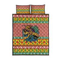 Hawaiian Pineapples Skull Quilt Bed Set Mele Kalikimaka Palaka Quilt Pattern - Polynesian Pride