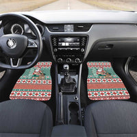 Hawaiian Funny Santa Surf Car Mats Mele Kalikimaka Palaka Quilt Pattern - Polynesian Pride