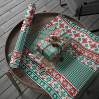 Hawaiian Funny Santa Surf Wrapping Paper Mele Kalikimaka Palaka Quilt Pattern - Polynesian Pride