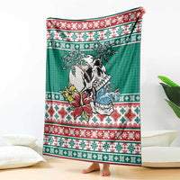 Hawaiian Skull Surfs Blanket Mele Kalikimaka Palaka Quilt Pattern - Polynesian Pride
