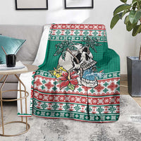 Hawaiian Skull Surfs Blanket Mele Kalikimaka Palaka Quilt Pattern - Polynesian Pride