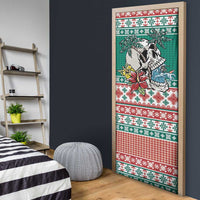 Hawaiian Skull Surfs Door Cover Mele Kalikimaka Palaka Quilt Pattern - Polynesian Pride