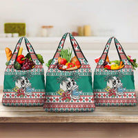 Hawaiian Skull Surfs Grocery Bag Mele Kalikimaka Palaka Quilt Pattern - Polynesian Pride