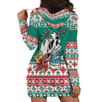 Hawaiian Skull Surfs Hoodie Dress Mele Kalikimaka Palaka Quilt Pattern - Polynesian Pride