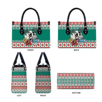 Hawaiian Skull Surfs Leather Bag Mele Kalikimaka Palaka Quilt Pattern - Polynesian Pride