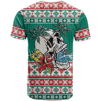 Hawaiian Skull Surfs T Shirt Mele Kalikimaka Palaka Quilt Pattern - Polynesian Pride