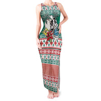 Hawaiian Skull Surfs Tank Maxi Dress Mele Kalikimaka Palaka Quilt Pattern - Polynesian Pride