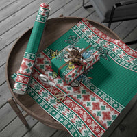 Hawaiian Skull Surfs Wrapping Paper Mele Kalikimaka Palaka Quilt Pattern - Polynesian Pride