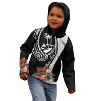 Hafa Adai Guam Kid Hoodie Tropical Flowers with Polynesian Pattern LT9 - Polynesian Pride