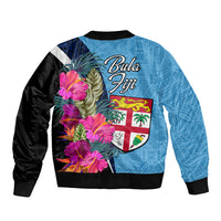 Bula Fiji Vintage Fijian Masi Pattern Bomber Jacket Blue Unique LT9 - Polynesian Pride