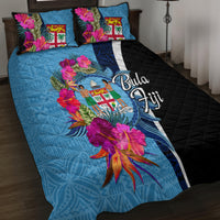 Bula Fiji Vintage Fijian Masi Pattern Quilt Bed Set Blue Unique LT9 - Polynesian Pride