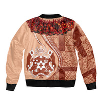 Vintage Tonga Kahoa Heilala Flower Bomber Jacket LT9 - Polynesian Pride