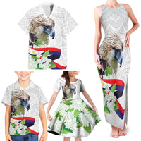 Philippines Eagle and Sampaguita Flowers Family Matching Tank Maxi Dress and Hawaiian Shirt Polynesian Pattern