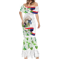 Philippines Eagle and Sampaguita Flowers Mermaid Dress Polynesian Pattern