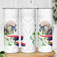Philippines Eagle and Sampaguita Flowers Skinny Tumbler Polynesian Pattern LT9 - Polynesian Pride