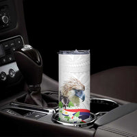 Philippines Eagle and Sampaguita Flowers Skinny Tumbler Polynesian Pattern LT9 - Polynesian Pride