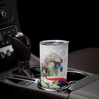Philippines Eagle and Sampaguita Flowers Tumbler Cup Polynesian Pattern LT9 - Polynesian Pride