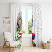Philippines Eagle and Sampaguita Flowers Window Curtain Polynesian Pattern