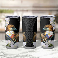Philippines Eagle with Coat Of Arm Tumbler Cup Simple Sampaguita Jasmine LT9 - Polynesian Pride