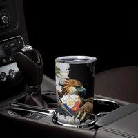 Philippines Eagle with Coat Of Arm Tumbler Cup Simple Sampaguita Jasmine LT9 - Polynesian Pride