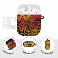 New Zealand Rangatira Custom AirPods Case Red and Gold Niho Taniwha Maori Tribal LT9 - Polynesian Pride