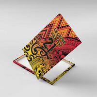 New Zealand Rangatira Custom Canvas Wall Art Red and Gold Niho Taniwha Maori Tribal