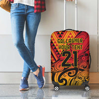New Zealand Rangatira Custom Luggage Cover Red and Gold Niho Taniwha Maori Tribal LT9 - Polynesian Pride