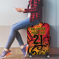 New Zealand Rangatira Custom Luggage Cover Red and Gold Niho Taniwha Maori Tribal LT9 - Polynesian Pride