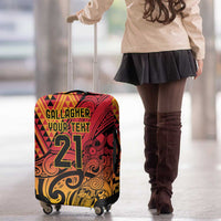 New Zealand Rangatira Custom Luggage Cover Red and Gold Niho Taniwha Maori Tribal LT9 - Polynesian Pride