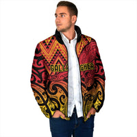 New Zealand Rangatira Custom Padded Jacket Red and Gold Niho Taniwha Maori Tribal - Polynesian Pride
