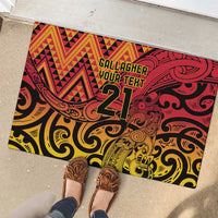New Zealand Rangatira Custom Rubber Doormat Red and Gold Niho Taniwha Maori Tribal LT9 - Polynesian Pride