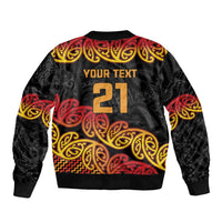New Zealand Rugby Pacific Custom Bomber Jacket Rangatira Maori Kowhaiwhai Pattern