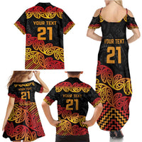 New Zealand Rugby Pacific Custom Family Matching Summer Maxi Dress and Hawaiian Shirt Rangatira Maori Kowhaiwhai Pattern LT9 - Polynesian Pride